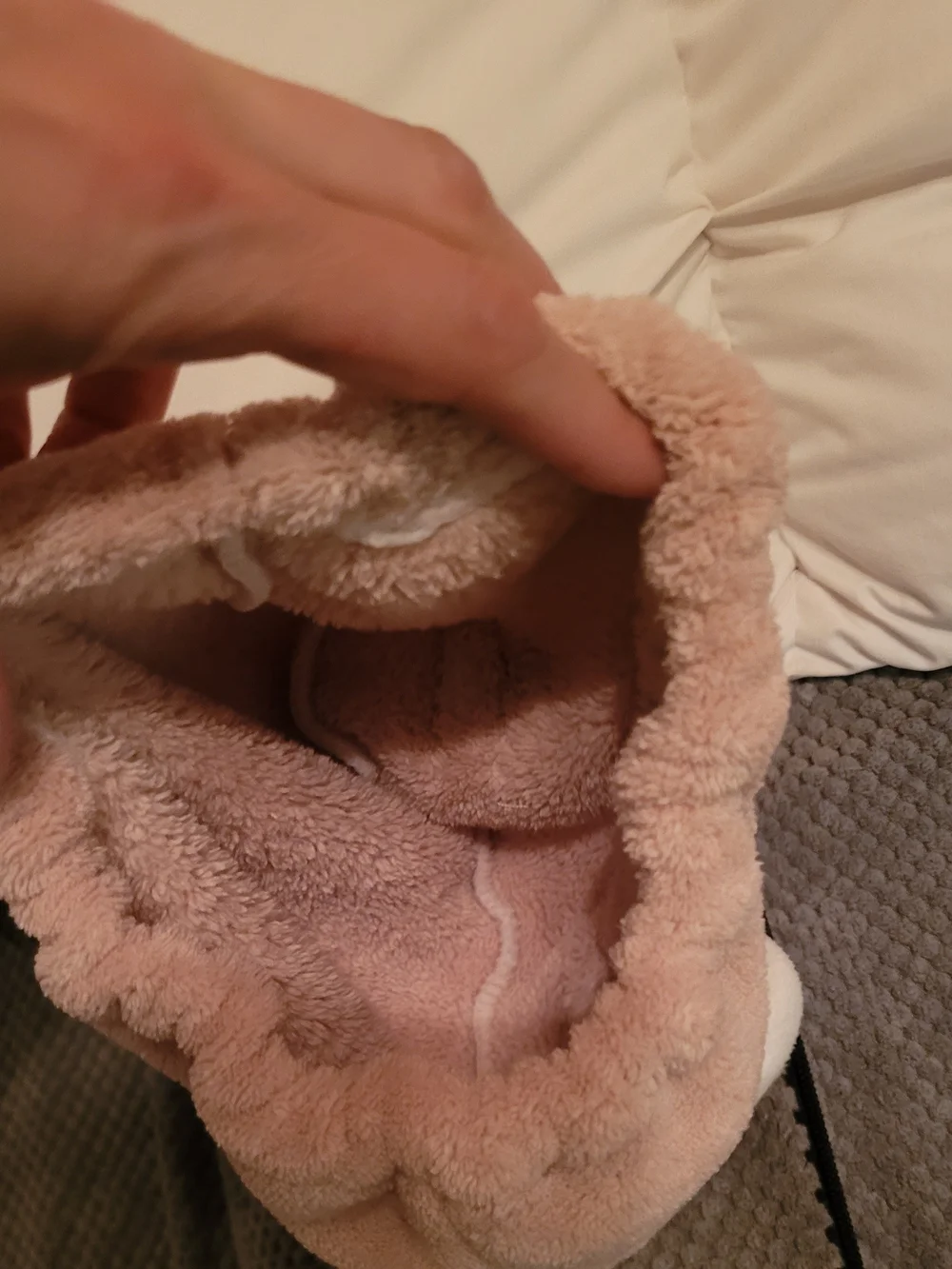 5/$25 Kids Plush Bunny Hair Wrap - Pink